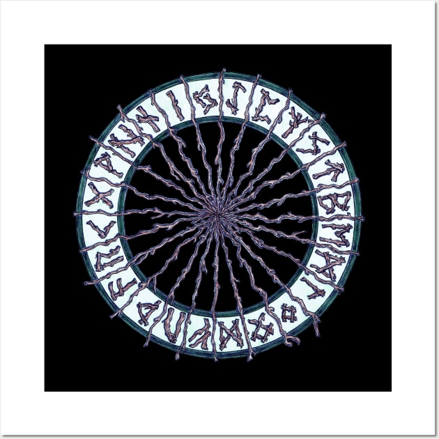 Elder Futhark Rune Wheel Wall Art by NicoleWhelan